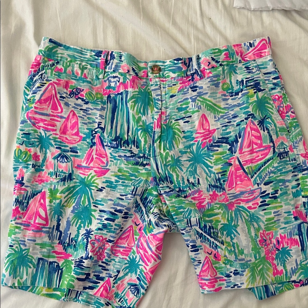 Vibrant Tropical Print Men's Swim Shorts